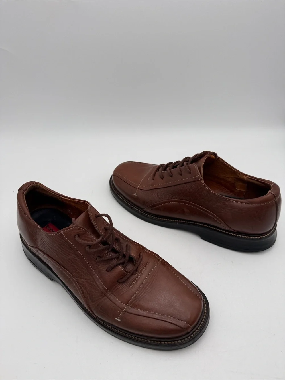 Vintage Robert Wayne Brown Leather Lace-Up Oxford Shoes Mens 11 casual grandpa